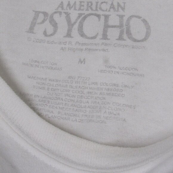 American Psycho Patrick Bateman Throwback Mens T Shirt sz M Christian Bale - Picture 3 of 3